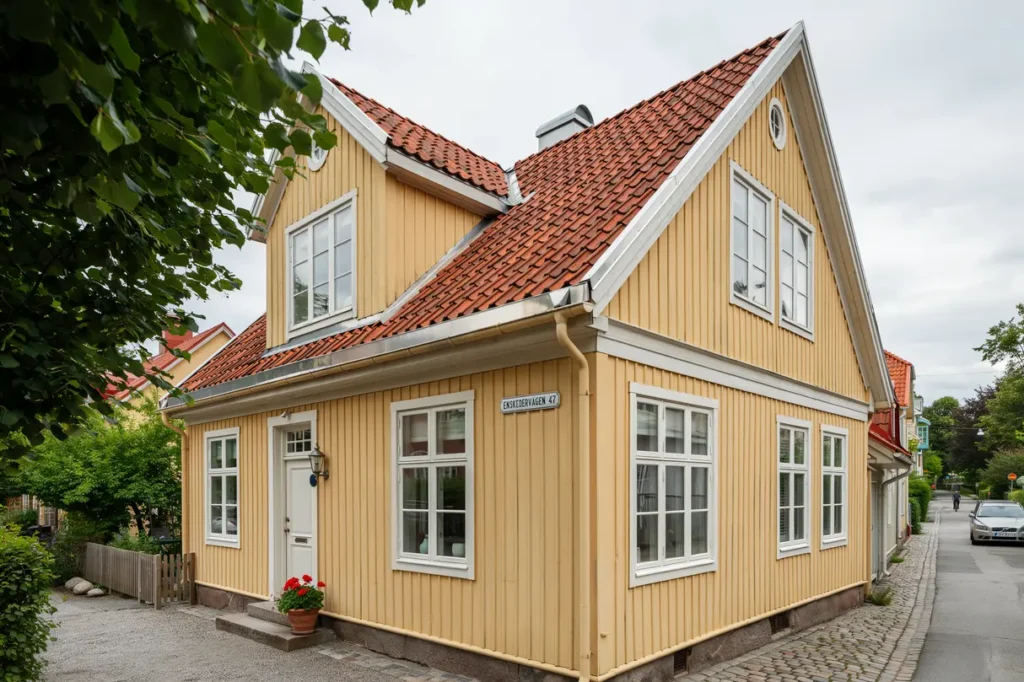 montering av nya vindskivebeslag p villa i gamla enskede
